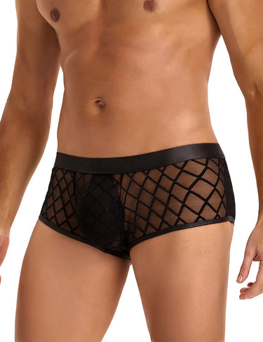 Men's Sheer Black Boxer Underwear: High-Quality & Sexy Design By Scandals